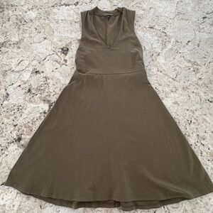 Express Olive Green Sleeveless V-Neck Mini Dress